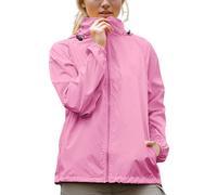 Générique Veste Imperméable Femme À Capuche Veste Mi-Saison avec Fermeture À Glissière Manteaux et Blouson De Randonnée Coupe-Vent Anti-Pluie Léger Couleur Unie Manteau d'alpinisme en Plein