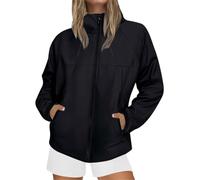 Générique Veste Imperméable Femme Capuche Veste de Pluie Longue Coupe Vent Parka Mi Saison Printemps Automne Manteaux Imperméables Femme Manteau Zippé Légère et Pliable Vêtements d'Extérieur S-4XL