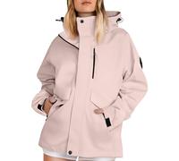 Générique Veste Imperméable Femme Leger Running Automne Veste Femme Vacances Contraste Couleurs Sport Poncho Pluie À Capuche Patchwork Trench Coat Velo Élégant 2025 1#rose XXL