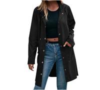 Générique Veste Imperméable Femme Manteau Long Imperméable Femmes Trench Élastique Classique Coupe Vent Couleur Unie avec Élastique Veste De Plein Air Printemps Vetement Femme