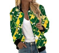 Générique Veste Mi Saison Femme Chic,Gilet Cardigan DéContracté Imprimé à Manches Longues Et Coupe Ample, Ouvert sur Le Devant, IdéAl pour L'Automne (Green, L)