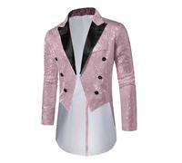 Générique Veste Paillette Homme Disco,Veste De Costume à Paillettes éLéGante Tenue De SoiréE De DiscothèQue De Smoking à La Mode Coupe CintréE pour Marié DîNer De Mariage Tenue d'affaires (M)