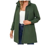 Générique Veste Pluie Femme avec Capuche Trench Femme Printemps Impermeable Femme Vert Veste Sport Kaki Femme Coupe Vent Femme Long Manteau en Laine Femme Trench Coat Capuche Impermeable