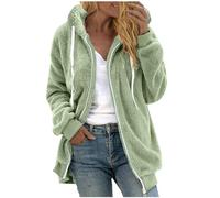 Générique Veste Polaire Femme Chaude Sweats Manteau à Capuche Zippé Laine épais Souple Blousons Fourrure Hooded Coat Manche Longue Cardigan Casual Mode Hiver Chaude Outerwear
