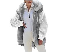 Générique Veste Polaire Femme Chaude Sweats Manteau à Capuche Zippé Laine épais Souple Blousons Fourrure Hooded Coat Manche Longue Cardigan Casual Mode Hiver Chaude Outerwear
