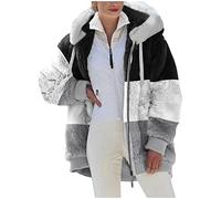 Générique Veste Polaire Femme Chaude Sweats Manteau à Capuche Zippé Laine épais Souple Blousons Fourrure Hooded Coat Manche Longue Cardigan Casual Mode Hiver Chaude Outerwear