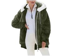 Générique Veste Polaire Femme Chaude Sweats Manteau à Capuche Zippé Laine épais Souple Blousons Fourrure Hooded Coat Manche Longue Cardigan Casual Mode Hiver Chaude Outerwear