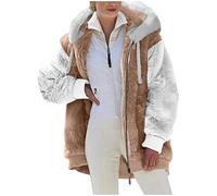 Générique Veste Polaire Femme Chaude Sweats Manteau à Capuche Zippé Laine épais Souple Blousons Fourrure Hooded Coat Manche Longue Cardigan Casual Mode Hiver Chaude Outerwear