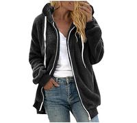 Générique Veste Polaire Femme Chaude Sweats Manteau à Capuche Zippé Laine épais Souple Blousons Fourrure Hooded Coat Manche Longue Cardigan Casual Mode Hiver Chaude Outerwear