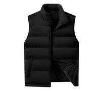 Générique Veste Pour Fille 6 Ans Lightweight Down Vest Men's And Women's Full Zipper Winter Jacket Jacket Quilted Vest Bijoux Fantaisie Pour Fille (Black, XXXXXL)