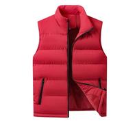 Générique Veste Pour Fille 6 Ans Lightweight Down Vest Men's And Women's Full Zipper Winter Jacket Jacket Quilted Vest Bijoux Fantaisie Pour Fille (Red, XXXXXXXXL)