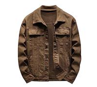 Générique Veste Pour Hommes Mi Saison Revers Manches Longues Manteau Boutonné Avec Poche Veste De Transition De Couleur Unie Décontracté Coupe Vent Manteaux Polyvalent Automne Hiver Outwear