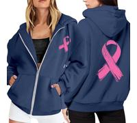 Générique Veste Rosevetement Femme Automne Sweat Personnalisable Oversize Gilet sans Manche Long Zippé Pull Rose Ruban Sweater Sweatshirt Décoration Octobre Capuche À Garçon 14 Ans