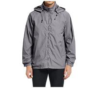 Générique Veste Running Homme Hiver Thermique,Hommes Automne Mode DéContracté LâChe Solide à Capuche ImperméAble Respirant Vol Costume Veste Mince Manteau Haut Chemisier