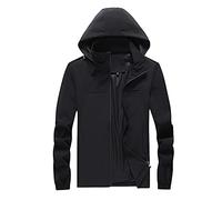 Générique Veste Running Homme Hiver Thermique,Hommes Casual DéTachable à Capuche Fermeture éClair à Manches Longues Poche Mince Manteau Veste RandonnéE En Plein Air ImperméAble Coupe-Vent