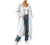Générique Veste Sweat Femme à Capuche Zippée, en Velours Côtelé, Modèle Uni
