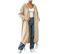Générique Veste Sweat Femme à Capuche Zippée, en Velours Côtelé, Modèle Uni