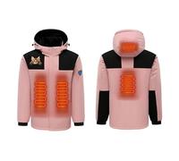 Générique Vestes Chauffantes Coupe-vent Homme et Femme Manteau Chauffante Avec 4 Zones de Chauffage Doudoune Chauffante Unisex USB Chauffante d'hiver Pour Ski Pêche et Moto Imperméable