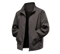 Générique Vestes De Sport Homme,Men's Casual Jacket Lightweight Water Stand Collar Long Sleeve Zip Up Outerwear with Multiple Pockets for Daily Wear and Outdoor Activities (Coffee, XXXXL)