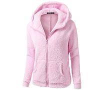 Générique Vestes pour Femme Manche Longue Polaire Moelleuse Veste à Capuche Couleur Unie Chaud Hoodie avec Fermeture Éclair Intégrale Grandes Tailles Vestes avec Polyvalent Poches
