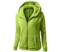 Générique Vestes pour Femme Manche Longue Polaire Moelleuse Veste à Capuche Couleur Unie Chaud Hoodie avec Fermeture Éclair Intégrale Grandes Tailles Vestes avec Polyvalent Poches