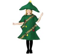 Générique Vestito Bambini Albero di Natale Manica Lunga Ragazze albero Di natale Costume, Accessori Abbigliamento,Cappello e vestito dell'alberoNatale,SpettacoloNatale Cosplay Dress Up