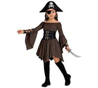 Générique Vestito Casual Alla Moda per bambine Con spalle scoperte e Orlo arricciato, Abito estivo da Gioco per l'isola (Brown, 5-6 Years)