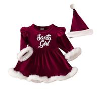 Générique Vetement Bebe Fille, Robe De Noel Bebe Fille Robes VêTements De NoëL BéBé Bébé Naissance Combinaison avec Jupe Ensemble Noel | Tenue NoëL Parent-Enfant en Famille