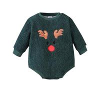 Générique Vetement Bebe Noel Combinaison Ensemble Hiver Enfant Garcon Barboteuse Chapeau Bonnet Noël Bébé Déguisement Bonhomme De Neige Mon Premier Vêtement (Vert #A,12-18 mois)