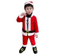 Générique Vetement Bebe Noel,Ensemble Enfant Garcon Mariage Combinaison Bébé Costume Père Noel Déguisement Tenue + Pantalons Chapeau De Noël Anniversaire 1 an Fille (1#RD1,18-24 Mois)