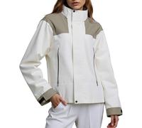 Générique Vêtement De Pluie Femme Ciré Imperméable Veste Jean Manteau Mi-Long En Fourrure Cire Cheveux Marin Randonnee Impermeable Anti Vetement Capuche Breton Rains Hiver Running