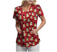 Générique Vêtement Décontracté De Noël Coton Doux T Shirt Féminin Agréable À Porter Décontracté Le Haut Confortable pour Une Soirée Cocooning en Hiver Ou Un Look pour Noël