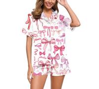 Générique Vetement Femme Ete Ensemble Pyjama pour Vêtement Anti Pluie Détente Rains Impermeable Short De Nuit Satin Tee Shirt Vêtements Pijama