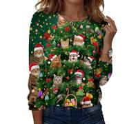 Générique Vetement Femme Noel Famille Polaire Tenue Lumineux Mode Ridicule Hiver Couple Moche Pull de Femme Jacquard Adultes Deguisement Renne Pull Déguisement Tenue Noel S