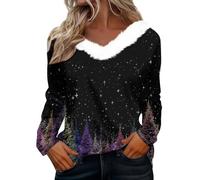 Générique Vetement Femme Noel Moche Laine Women Pull Pull de Chic Deguisement Adulte Couple Ridicule Polaire Jacquard Chic Sapin Bonhomme Renne Ugly Famille Tenue Noel Femme S