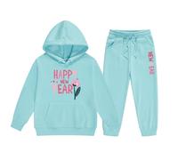 Générique Vetement Fille Hiver Pas Cher Jogging Sweat À Capuche Et pour Garçon Ensemble De Survêtement Bebe Tenues Basket-Ball Garçons Enfant Garcon Carreaux (Bleu Ciel,3-4 Ans)