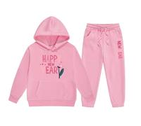 Générique Vetement Fille Hiver Pas Cher Jogging Sweat À Capuche Et pour Garçon Ensemble De Survêtement Bebe Tenues Basket-Ball Garçons Enfant Garcon Carreaux (Rose,2-3 Ans)