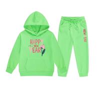 Générique Vetement Fille Hiver Pas Cher Jogging Sweat À Capuche Et pour Garçon Ensemble De Survêtement Bebe Tenues Basket-Ball Garçons Enfant Garcon Carreaux (Vert,2-3 Ans)