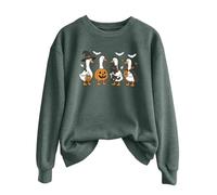 Générique Vetement Halloween Femme Sweatshirt T Shirt Tee Sweat Oversize Vêtements Rose T-Shirt Deguisement Veste Costume Vampire Citrouille Pumpkin Spice Cafe Pull
