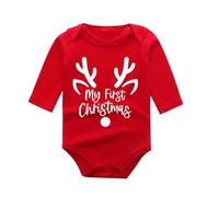 Générique Vetement Noel Bebe Combinaison Bébé Hiver Garçon Ensemble 1 Moi Body Noël Veste Pantalon Chapeau Chaussettes Deguisement Carnaval Enfant Pyjama Fille (Blanc #1,6-9 mois)
