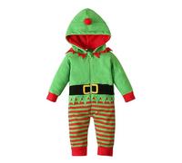 Générique Vetement Noel Bebe Garcon Combinaisons Une Pièce Ensemble Fille 0-3 Mois Barboteuse Garçon Combinaison Pantalon Bonnet Costume Père Noël Luxe Mon Premier (B #Vert,6-12 Mois)