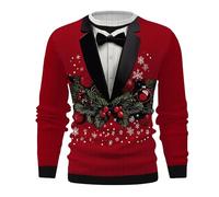 Générique Vêtement Noel Pull De Homme LED Moche Lumineux Sweat Femme Noël Tres Coton Adulte Pull'de Drole Vetement Sweet Decoration Exterieur Village Musical Personnalisé Famille Rigolo Renne