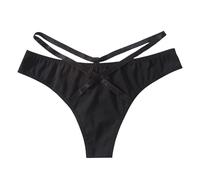 Générique Vetement sous Vêtements Féminins en Soie Glacée Ajouré sans Couture Ceinture Fine Basse String pour Filles Culotte Femme Sexy Culotte Menstruelle Grande Taille Femme Boxer (Black, M)