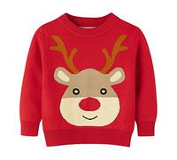 Générique VêTements de NoëL pour Enfants Tout-Petits garçons Filles noël imprimé Chaud Pull tricoté à Manches Longues Hauts Tricots Cardigan Manteau(Red,2-3 Ans)