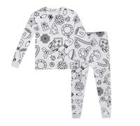 Générique VêTements De Nuit Activité CréAtive DIY, Ensemble Pyjama pour Enfants Pyjamas Fille Mignon Pyjamas Garçons 2 Longues PièCes Chemisetenues Pyjamass de Maison DIY Peints à la Main pour Filles