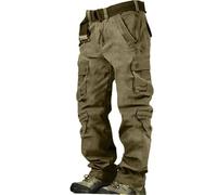 Générique Vêtements de Travail Homme de Chasse Elastique Pantalon Survêtement Baggy Pantalons de Randonnée Cargo Homme Training Pantalon Peintre Vert armée L