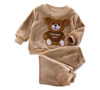 Générique Vêtements en Flanelle pour Garçons et Filles, Manches Longues et Pantalons Chauds Doux, Ensemble Polaire Moelleux pour l'hiver, Idéal pour Maison et Détente