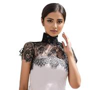Générique VêTements Femme Femmes Armatures Lingerie Dentelle Gilet Femmes élégant Dirndl Blouse Noir Dirndl Blouse Dentelle pour Oktoberfest Lingerie Manteau(Black,One Size)