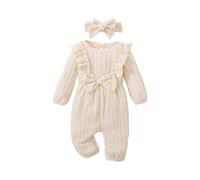 Générique VêTements Fille Bandeau de Combinaison à nœud texturé à Manches Longues pour Tout-Petits pour Enfants de 0 18 Ans