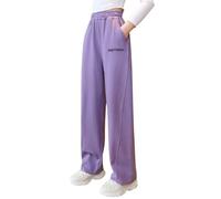 Générique VêTements Fille Pantalons de survêtement pour Filles Pantalons décontractés pour Enfants Droits Amples et Doux à Jambes Larges(Purple,10-12 Ans)